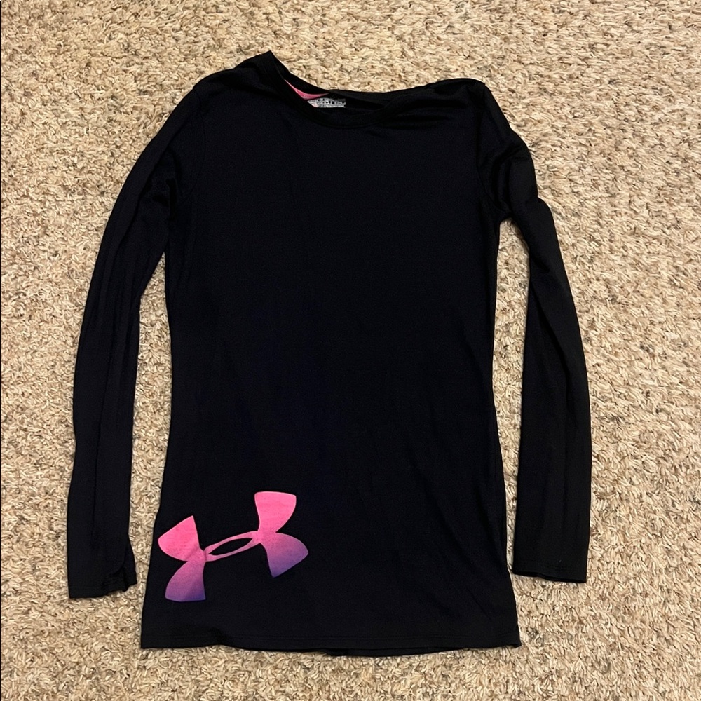 🔥4/$10 Under Armour Black Long Sleeve with Pink Logo